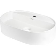 Granite countertop washbasin with island tap - oval