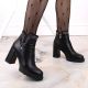 13. Insulated high-heeled ankle boots with rivets, Filippo W PAW495, black