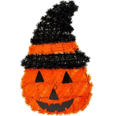 7. DECORATIVE PUMPKIN FIGURE 35CM HALLOWEEN ORANGE STRIP