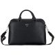 Guess Grained Zipper Pocket Triangle Logo 15" Laptop Bag - Black