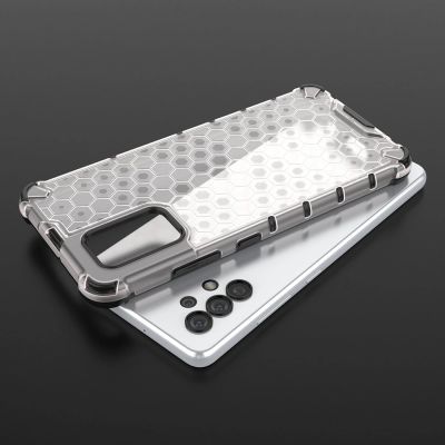 7. Honeycomb case armored cover with a gel frame for Samsung Galaxy A13 5G transparent