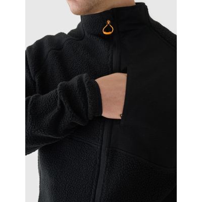 4. Men's sherpa fleece with stand-up collar 4F 4FRAW24TFLEM360-20S