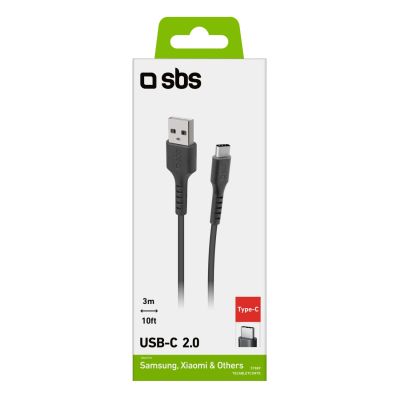 3. SBS TECABLETC3MTK USB-A - USB-C Cable 3m - Black