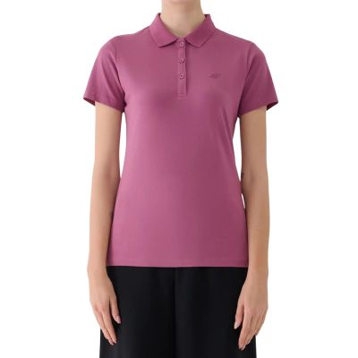 Women's polo shirt 4F F554 burgundy 4FWAW25TPTSF554 60S