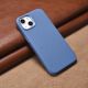 13. iCarer Litchi Premium Leather Case iPhone 14 Plus Magnetic Leather Case with MagSafe Light Blue (WMI14220711-LB)