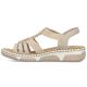 3. Women's beige wedge sandals Rieker 66201-62