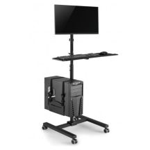 Maclean professional stand trolley, mobile computer station on wheels, max 17"-32", max 20kg, MC-793