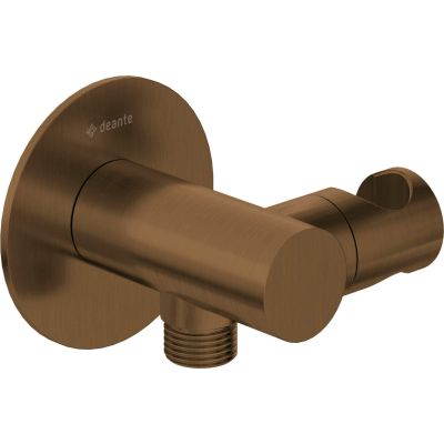 Round angle connector with handset holder