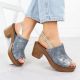 22. Women’s Denim Block-Heel Sandals with Gold-Tone Details M.Daszyński MR23126-7