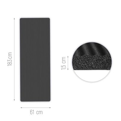 4. Wozinsky WNSP-15C Exercise Mat 183 x 61 x 1.5 cm Thick Gymnastics Mat for Yoga and Fitness - Black