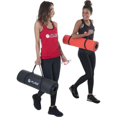 32. NBR BLACK EXERCISE MAT 180x60x1.5CM WITH HOLES PURE 2 IMPROVE