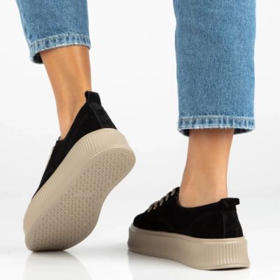19. Leather platform sneakers black Filippo DP6122