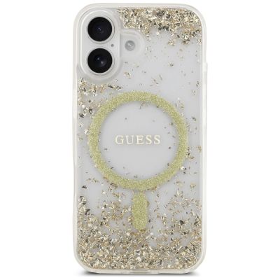 3. Guess Resin Bottom Glitter MagSafe case for iPhone 17 - gold
