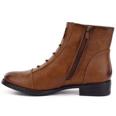 3. Women's flat ankle boots camel M.Daszyński SA62-126