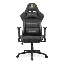 COUGAR CGR-A2F-GLB Universal Gaming Chair with Padded Upholstered Seat, Black, Gold