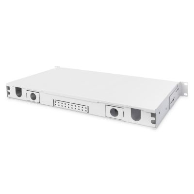 5. FO patch panel without faceplate 19'' 1U, sliding, PG13.5 and PG16 gland, ties/holders, gray