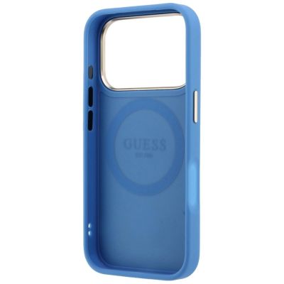 7. Guess 4G with Stripe Round and Classic Logos MagSafe Case for iPhone 17 Pro Max / 18 Pro Max - Blue