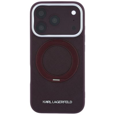 3. Karl Lagerfeld Ring Stand 360 Saffiano Classic Logo MagSafe case for iPhone 18 Pro Max / 17 Pro Max - burgundy