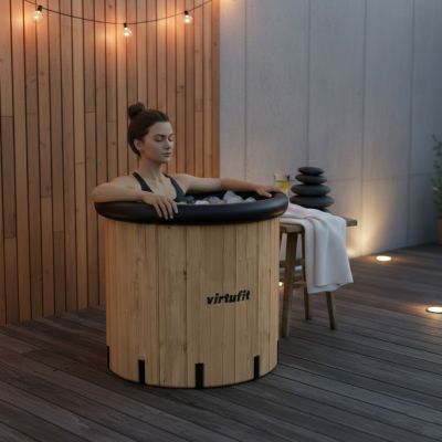 47. VIRTUFIT ICE BATH XXL - 375 LITERS - IMITATION WOOD - WITH ACCESSORIES