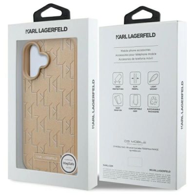 8. Karl Lagerfeld Hot Stamp Magsafe iPhone 16 Case - Beige