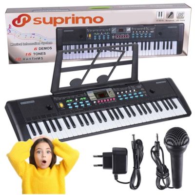 10. SUPRIMO 605 UFB - keyboard with microphone for learning to play, designed for children