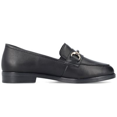 2. Women's leather moccasin shoes black Rieker 46262-01