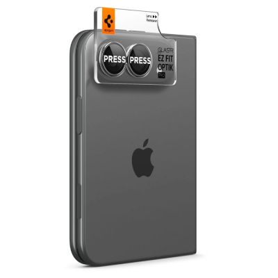 6. Spigen Optik Pro GLAS.TR EZ FIT 2-Pack Tempered Glass Camera Screen Protector for iPhone Duo - White