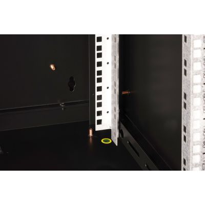 8. Digitus Unique 19" 9U rackmount network cabinet, 600x600, glass door, black, undivided, assembled, 100kg