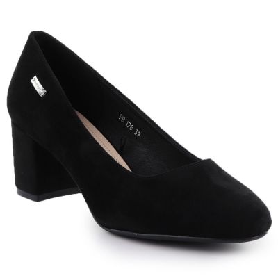 7. Black suede pumps with a block heel Sergio Leone PB178