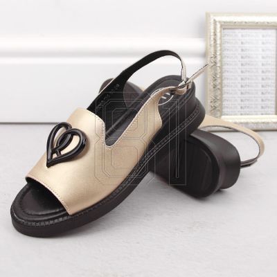 6. Filippo W PAW534B leather wedge sandals, gold