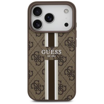 3. Guess 4G Printed Stripes MagSafe case for iPhone 17 Pro - brown