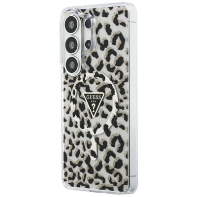2. Guess IML Leopard Print Triangle MagSafe Case for Samsung Galaxy S26 Ultra - Black