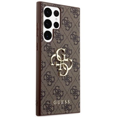 4. Guess 4G Big Metal Logo Case for Samsung Galaxy S24 Ultra - Brown