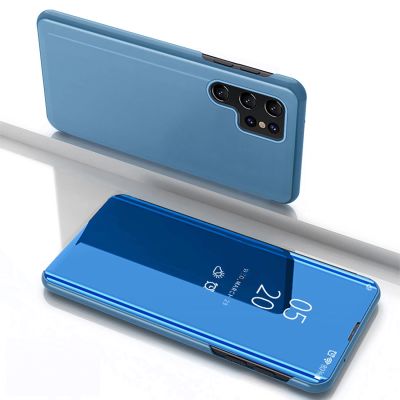 Clear View Case for Samsung Galaxy S25 Ultra Flip Cover - Blue