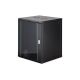 43. DYNAmic 19" 16U wall-mounted network cabinet 600x600, glass door, black, undivided, assembled, 60kg