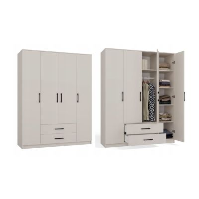 5. ROMANA WARDROBE 160X205 CASHMERE WITHOUT MIRROR SET