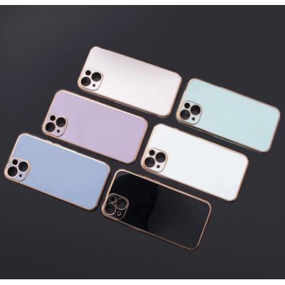 9. Lighting Color Case for Xiaomi Redmi Note 11 gel cover with gold frame white