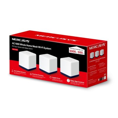 14. Mercusys Halo H50G (3-pack) Dual-band (2.4 GHz/5 GHz) Wi-Fi 5 (802.11ac) White Indoor