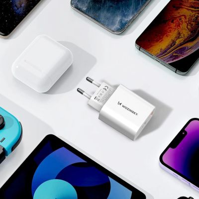 8. Wozinsky WLS-20W 20W USB-A USB-C Wall Charger with 1m USB-C - USB-C Cable - White