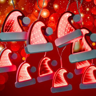 3. LAMPS WIRES GARLAND LED SANTA CLAUS HATS USB