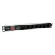 Equip 333309 PDU 7-way power outlet 1U Black, Silver
