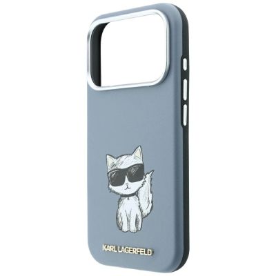 6. Karl Lagerfeld Smooth Choupette Sketch MagSafe case for iPhone 18 Pro / 17 Pro - light blue