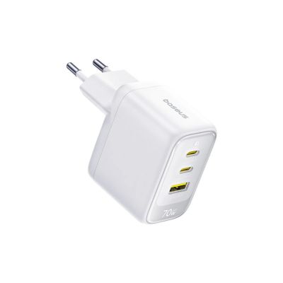 3. Baseus EnerFill FE22 70W Wall Charger 2 x USB-C + USB-A - White