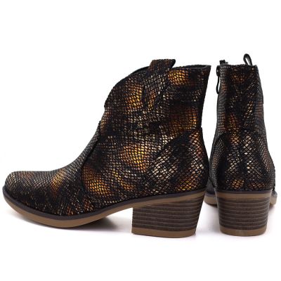 5. Women's cowboy boots snake print black M.Daszyński MR2382