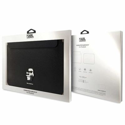 4. Karl Lagerfeld Saffiano Karl&Choupette case for a 16" laptop - black