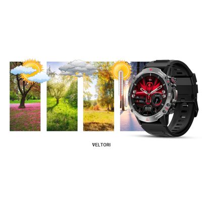 16. VELTORI VT110-1 Smartwatch Black Silicone Strap