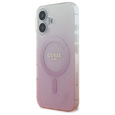 2. Guess IML Glitter Gradient MagSafe iPhone 16 Plus Case - Pink