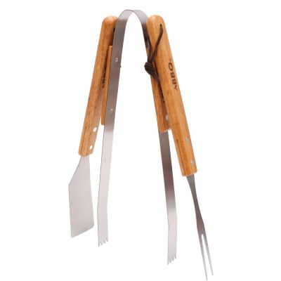 9. 3-in-1 BBQ Utensil Set with Wooden Handle