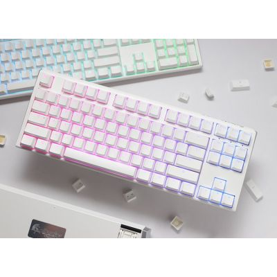 10. Ducky One 3 Classic Pure White TKL Gaming Tastatur RGB LED - MX-Clear USB Keyboard German White