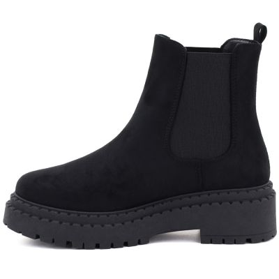 3. Women's suede ankle boots on the platform, black Big Star UU274858